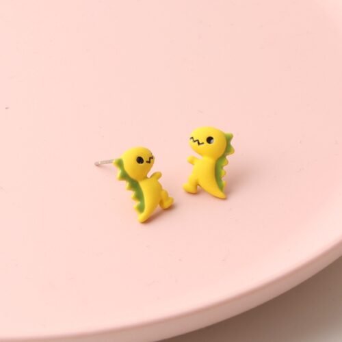 Dinosaur Earrings - yellow