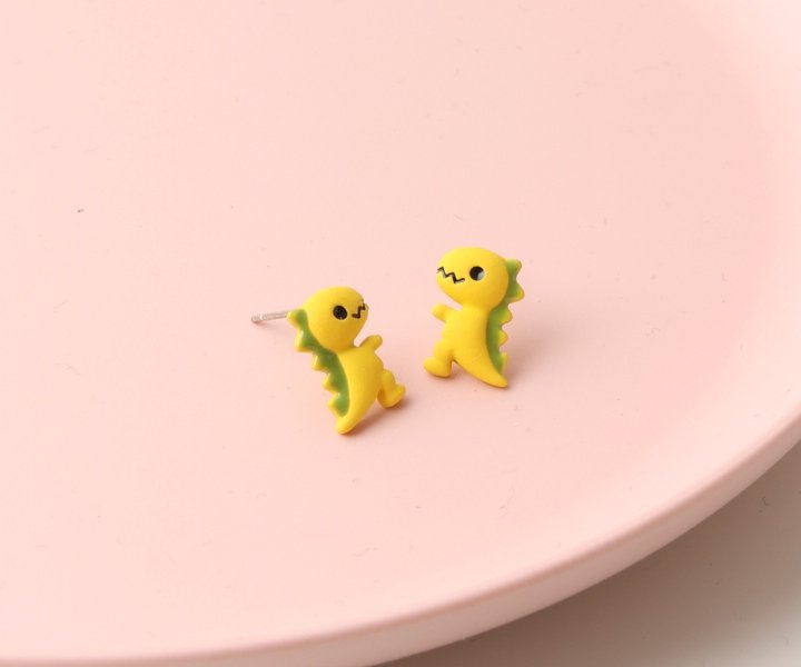 Dinosaur Earrings - yellow