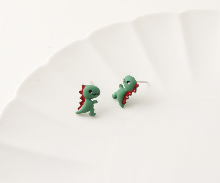 Dinosaur Earrings - green