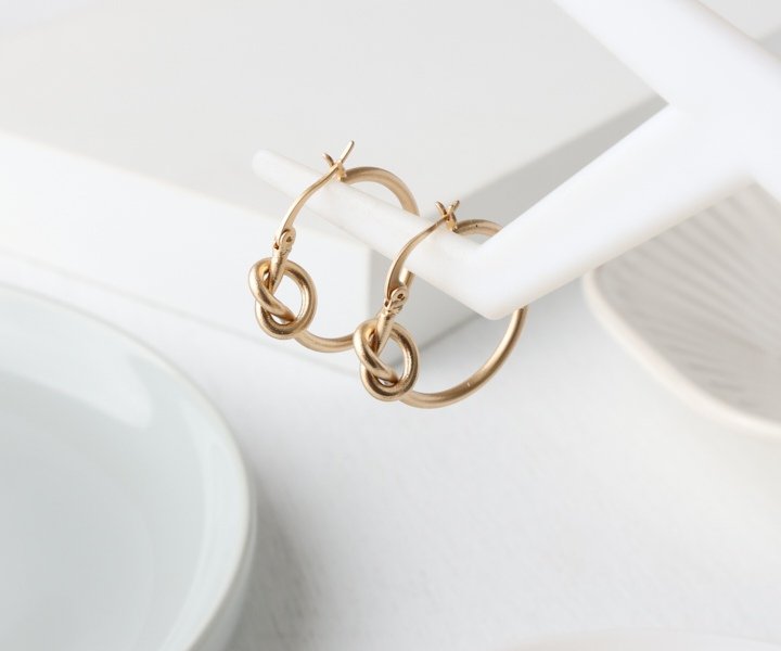 Matte Gold Hoop Earrings